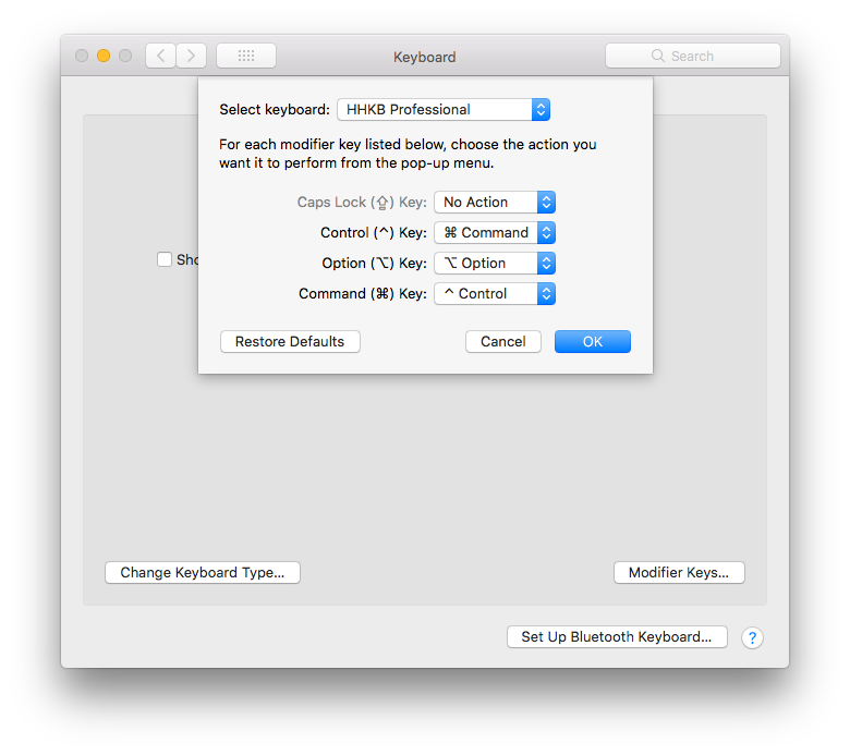 macOS Keyboard Settings